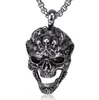 Ny Titanium Steel Ghost Head Pendant Retro Rock Halsband Trendig Man Rostfritt Stål Skull Hängsmycke Halsband WY723