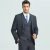 Ternos masculinos feitos sob medida, slim fit, dois botões, lapela, noivo, azul, casamento/baile, melhor homem, blazer (jaqueta + calça + colete) hy6020