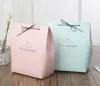 DIY 종이 사탕 상자 생일 파티 아기 샤워를위한 분홍색과 녹색 선물 가방 쿠키 사탕 상자
