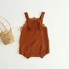 INS младенца детей одежды Romper 100% хлопок Плетение Solid Color Match All Подтяжки Ползунки Весна Одежда девушка комбинезон 0-2T