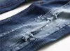 Jeans denim da uomo dritti skinny di grandi dimensioni con foro consumato per tutte le stagioni pantaloni alla moda stile casual