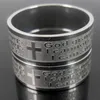 30pcs etch Serenity Prayer "God Grant me ...Stainless steel cross rings wholesale Religion Jewelry Lots