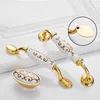 2pcs Antique Zinc Alloy and Ceramic Meubles Ceramics Golden Handles Drawer Wardrobe Version avec vis Furnitur8100730