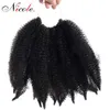 Nicole Sentetik 8 inç Afro Kinky Marly Örgüler Tığ işi Saç Uzantıları 14 Rootspc Yüksek Sıcaklık Fiber Marley Braid 1378708