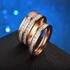 Кристаллическое розовое золото кольца кольца из нержавеющей стали. Квадратная бриллиантовая кольцо пара свадебные украшения воля и песчаные ювелирные изделия