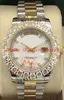 Luxury Watch 4 Style Two Tone 41 mm más grande Diamond Dial Bisel 118348 Reloj cofre nunca usado marca de moda automática wat308o