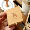 Mini carillon in legno cartone animato animale coniglio elefante cucciolo orso strumento musicale manuale musica custodia vuota