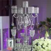 Novo estilo lindo prata metal cristal candelabros casamento decorações senyu0487