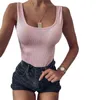 Summer Knitted Women Tank Tops New Pure Color Casual Slim Fit Tops Wear Female 2020 Leotard Stretch Short Vests Femme Hot Top