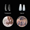 500pcs 10 storlekar Long Coffin Stiletto Nails Transparent Full Cover False Nail Tips ABS Ballet Fake Nails Ny design