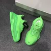 OG New Fashion Triple s Scarpe Paris 17fw Triple-s Sneaker Scarpe per il tempo libero verde scuro Scarpe da papà Superficie in mesh traspirante