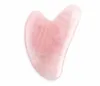 Massage Stones Natural Rose Quartz Roller et Gua Sha 2-In-1 Stone Face Massager Kit Beauty Facial Roller Anti Aging Rides