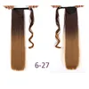 Clip recto largo de 22 pulgadas en la extensión del pelo Cola de caballo Naturaleza Cola de caballo falsa Postizo con horquillas LS10F