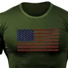 T-shirt apertado dos homens da aptidão T-shirt da bandeira americana New Designe Verão Vestuário Ginásios Homme Camiseta Tops Homens Crossfit da aptidão Tees