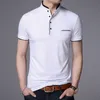 Men's Polos Clothing Men Shirt Business Casual Solid Male Short Sleeve High Quality Pure Cotton Thin Slim Camisa