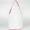 Newest Easter Rabbit Basket Easter Bunny Bags Rabbit Printed Canvas Tote Bag Egg Candies Baskets 4 Colors