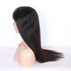 Glueless Long rak full spets mänskliga hår peruker med babyhår 150 densitet brasiliansk spets frontal stängning peruk för svarta kvinnor8596809