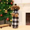 Plaid Christmas Wine Fles Cover Decoratie Wijn Champagne Bottle Tas voor Party Home Decor Xmas Supplies 2 Color DHL XD22316