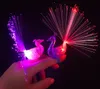 Kreative Pfau LED Finger Ring Lichter Balken Party Nachtclub Farbe Ringe Optische Faser Lampe Kinder Kinder Geschenke Party Supplies