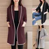 Jaquetas e casacos 2021 Feminino moda inverno solto selvagem elegante blusão camisola casaco cardigan trench coat1