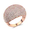 Partihandel-Europa och USA Hot Sale Luxurious Star-Studded Diamond Ring Zircon Kopparpläterad Guld-Silver Lady Fashion Smycken