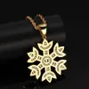 Iced Out Snowflake Pendant Halsband Män lyxig designer Mens Bling Diamond Snowflakes Pendants Gold Silver Flower Necklace Jewelr303a