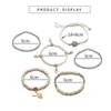 6pcs / set mode yeux maléfiques bleu Charm Bracelets Bangles Pour plusieurs femmes paumes de perles pendentif coeur Bracelets Ensembles Bijoux Parti Cadeaux