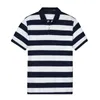 Märkesdesigners Män Polo Skjortor Små häst Broderi Män Polo Skjorta Mode Stripe Klassiker Andningsbara Polo Skjortor