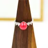 Moda anel de prata esterlina diamante das mulheres montagens tamanho ajustável boca aberta S925 anel de jóias DIY anel de casamento por atacado JZT011