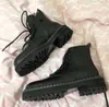 Woman Proenza botas Nova temporada Schouler Leather Lace Up Taikle Boots Black Genuine Leather Combat Grain Calf Shoes de couro7777707