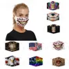 Reusable Face Mask Camo Skull Bandiera Bandiera Esplosione Stampa Digitale Polvere Haze PM2.5 Regolazione Auricolare con due chips Maschere per bambini adulti