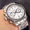 Nouveau 329.30.44.51.04.001 Montre chronographe VK pour homme, boîtier en acier, lunette noire, cadran blanc, chronomètre, bracelet en acier, montre TimezoneWatch E65a1