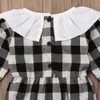 Toddler Baby Girl Ubrania Plaids Flear Mleeve Romper Tumpsuit Bodysuit Outfits9365063