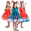 Vêtements de vacances pour bébés filles, robes pour enfants, pour noël, père noël, princesse des neiges, jupes tutus, Costume de fête du nouvel an, robe avec bandeau