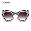 45557 اللؤلؤ الماس النظارات الفريدة المرأة ccspace ماركة نظارات الأزياء أنثى ظلال