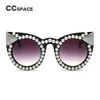 45557 Pearl Diamond Sunglasses Unique Women CCSPACE Brand Glasses Fashion Female Shades