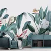 Estilo Nordic 3D Wallpaper Modern folha da planta Photo Wall Murals Sala TV Sofa Bedroom Home Decor Papel de Parede papéis de parede