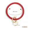 Wholesale- fashion ins designer simple outdoor sports leather skin bangle bracelet for woman with key ring 16 colors