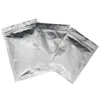 100pcs flat matte silver oilproof pure aluminum foil mylar bag reuseable zip lock packing bag multi-sizes moistureproof packaging pouch