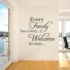 PVC Welcome ours wall stickers every family has a story decorative removable wall stickers My heart vinyl Home Decor6219000