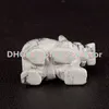 10pcs cristallo howlite fortunato elefante reiki infuso bianco turchese pietra preziosa intaglio elefante scultura animale spirito pietra metafisico regalo