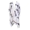 Coverups Summer Fashion Swimsuit Cover Up Women Printing Sun Bikini Beach Dress Chiffon Cardigan Black White Bathing Suit Femme282399110