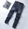 Mode-luxe print designer heren stretch jeans lente lange rechte midden taille heren jeans Homme kleding
