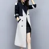 2019 o novo outono branco trench casaco mulheres manga comprida v-pescoço vintage moda coreana elegante senhoras longas capa streetwear1