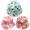 30 Colors Children Bucket Hat Casual Flower Sun Printed Basin Canvas Topee Kids Hats Baby Beanie Caps YD0156