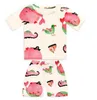 Baby kläder pyjamas barn sommar luftkonditionering soverduiter bambu bomull tecknad payamas set toppar byxor outfits sleepwear homewear a5564