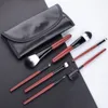 Professionelle 7pcs Red Make-up Pinsel Set Powder Foundation Rouge Lidschatten Eyeliner-Bürste Kosmetik bilden Bürsten-Werkzeuge