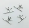 50pcs/Lot Gymnast Athletes Charms Pendants Retro Jewelry Accessories DIY Antique silver Pendant For Bracelet Earrings Keychain 27*16mm