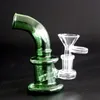 Super Mini Bong Hookahs Grueso Heady Glass Dab Rigs Bubbler Plataforma petrolera de 3 pulgadas 14 mm Cubilete femenino Bong de agua Bongs luminosos Pyrex Cuarzo Banger