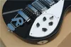 6 strängar R Bridge Solid Body 3 Pickups Svart elektrisk gitarr med Rosewood Fingerboard, kan anpassas